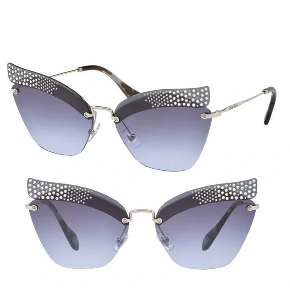 Miu Miu sunglasses pave MIU MIU 56T NOIR MU56TS Gold Pink Crystal Pave Strass  main image 4